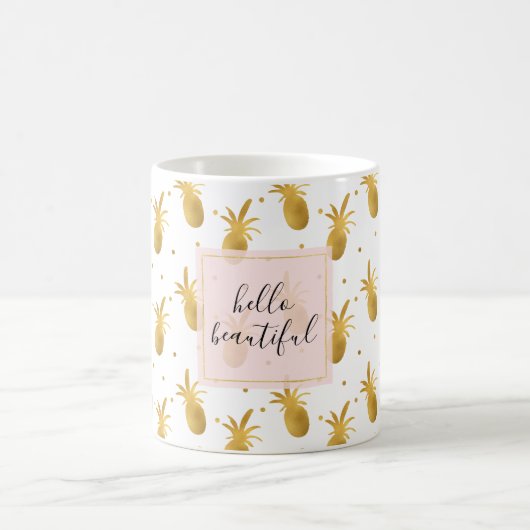 Mug Ananas et points d'or (Centre)