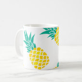 Mug Ananas Exotiques : Jaune Délice. (Devant gauche)