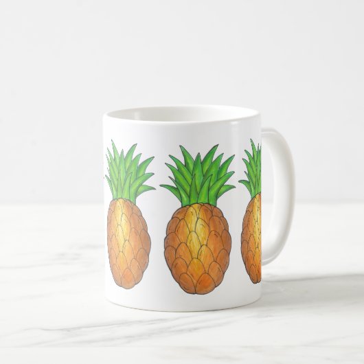 Mug Ananas Imprimer Fruit tropical Hawaiian Island (Devant droit)