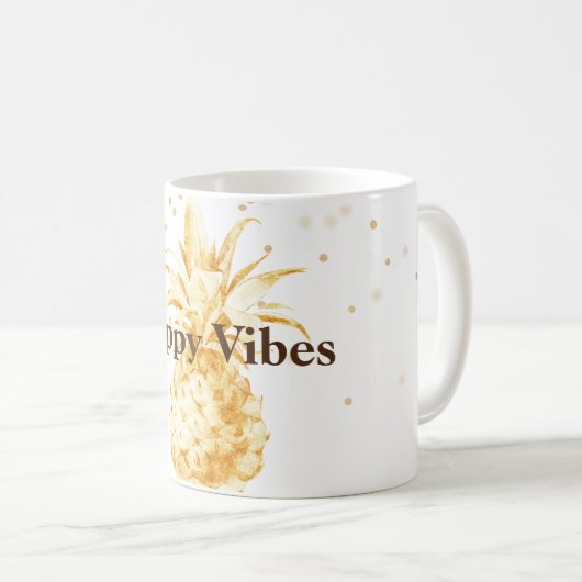 Mug Ananas jaune or (Devant droit)