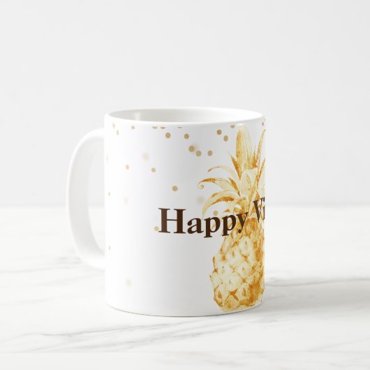 Mug Ananas jaune or (Devant gauche)