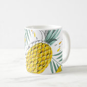 Mug Ananas juteux : motif vintage brillant. (Devant droit)