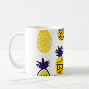 Mug Ananas minimalistes, design abstrait coloré.