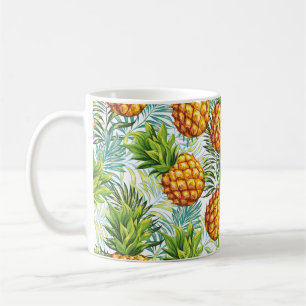 Mug Ananas. Motif sans couture. Patte florale vintage