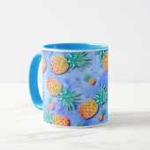 Mug Ananas. Peindre. Party. (Devant gauche)