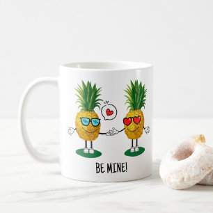 Mug Ananas personnalisé Emoji amour couple