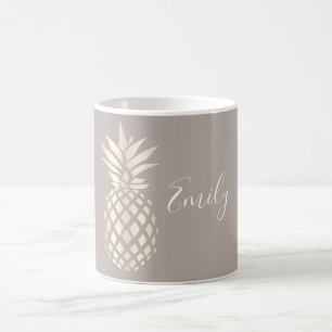 Mug Ananas rose et gris d'or d'en cuivre assez éléga