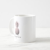Mug Ananas Rose personnalisé (Devant gauche)