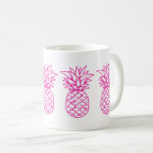 Mug Ananas rose tropicale Preppy Personnalisé (Devant droit)