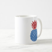 Mug Ananas rouge blanc et bleu (Devant droit)