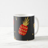 Mug Ananas rouge, parties scintillant, arrière - plan (Devant droit)