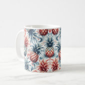 Mug Ananas rouges, blancs et bleus (Devant gauche)
