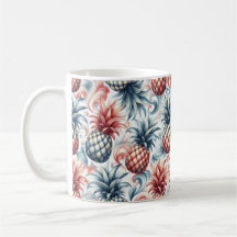 Ananas rouges, blancs et bleus