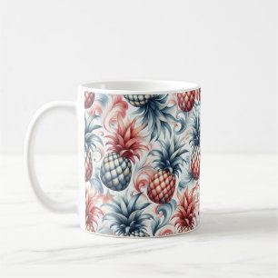 Mug Ananas rouges, blancs et bleus