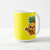 Mug Ananas souriant Kawaii - Tropical (Devant droit)