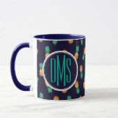 Mug Ananas sur le monogramme de la marine | (Gauche)
