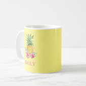 Mug Ananas Tropical Aloha Hawaii Nom personnalisé (Devant gauche)