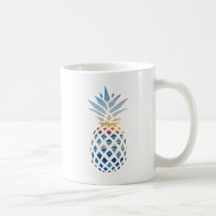 Mug Ananas tropical de scène de plage de coucher du