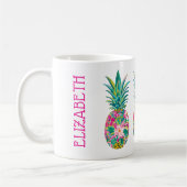 Mug Ananas tropical rose et vert (Gauche)