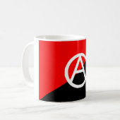 Mug Anarchie noire et blanche rouge de drapeau (Devant gauche)