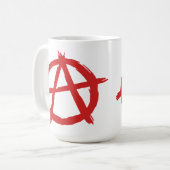 Mug Anarchiste rouge un logo d'anarchie de symbole (Devant gauche)