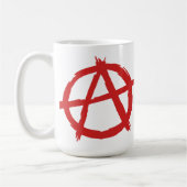Mug Anarchiste rouge un logo d'anarchie de symbole (Gauche)