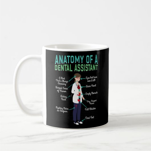 Mug Anatomie D'Adjoint Dentaire De Dentiste Hygiéniste (Gauche)