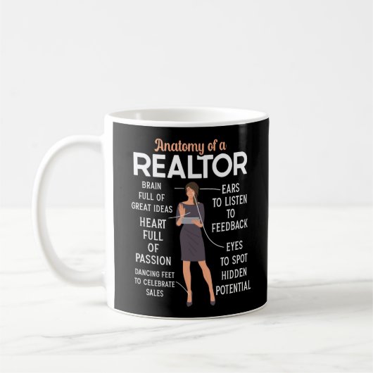 Mug Anatomie De L'Agent Immobilier Réaltor D'Un Réalto (Gauche)