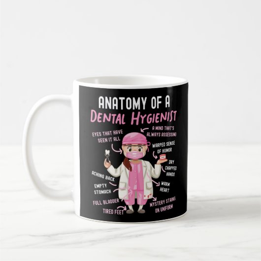 Mug Anatomie Dentaire Hygiéniste Dentaire D'Un Dentair (Gauche)