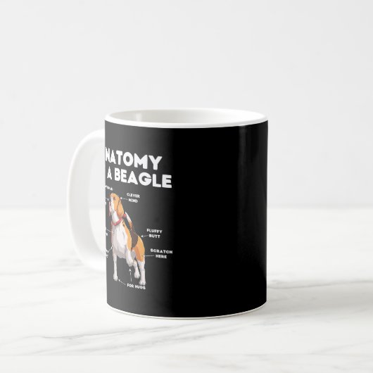 Mug Anatomie drôle d'un Beagle 93 (Devant gauche)