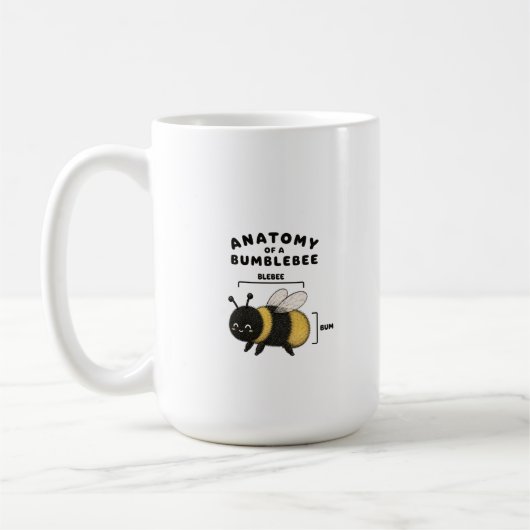 Mug Anatomie drôle d'un bumblebee Blebee Bum Mignon (Gauche)