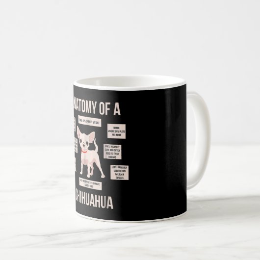Mug Anatomie D'Un Cadeau Chihuahua Funny Puppy (Devant droit)
