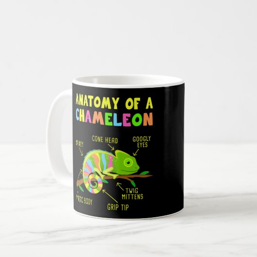Mug Anatomie d'un chameleon Lizard Reptiles (Devant gauche)