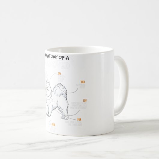 Mug Anatomie D'Un Chien Samoyé Drôle Chien Amusant Don (Devant droit)