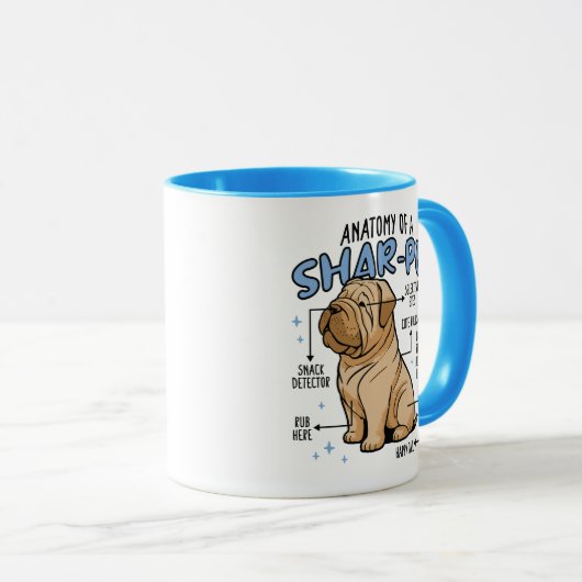 MUG ANATOMIE D'UN CHIEN SHARPEI (Devant droit)