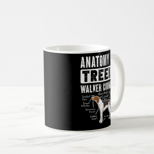 Mug Anatomie D'Un Coonhound Walker Treeing (Devant droit)