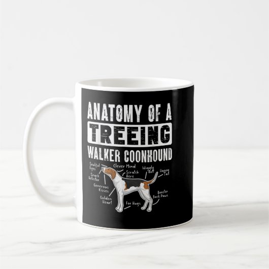 Mug Anatomie D'Un Coonhound Walker Treeing (Gauche)