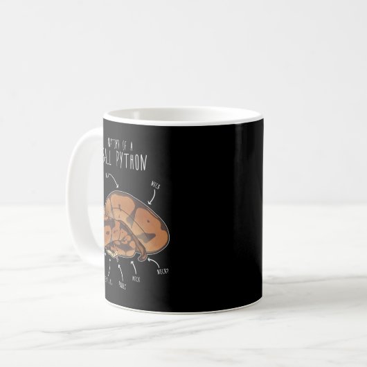 Mug Anatomie d'un Python de balle, Serpent de reptile  (Devant gauche)