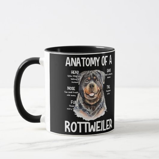 Mug Anatomie D'Un Rottweiler Pour Les Amoureux de les (Gauche)
