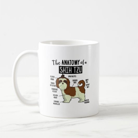 Mug Anatomie Mignonne De Chih Tzu Drôle Chiens Amoureu (Gauche)