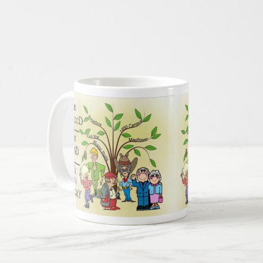 Mug Ancêtre drôle Mousepad de généalogie d'arbre (Devant gauche)