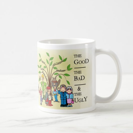 Mug Ancêtre drôle Mousepad de généalogie d'arbre (Droite)