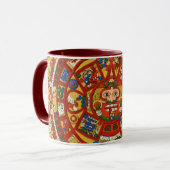 Mug Ancien Calendrier Maya Aztèque Conception de la ta (Devant gauche)