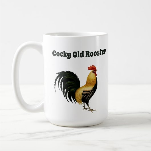 Mug "Ancien coq" avec le graphique d'un coq (Gauche)