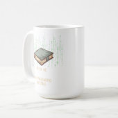 Mug Ancien livre avec devis de code binaire pour Geek (Devant gauche)
