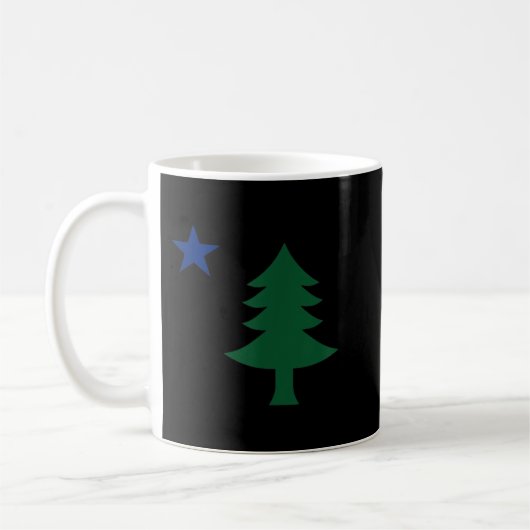 Mug Ancien premier drapeau de l'arbre du pin du Maine (Gauche)
