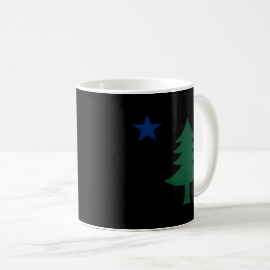 Mug Ancien Premier Drapeau De Maine E Tree Et Étoile 1 (Devant droit)