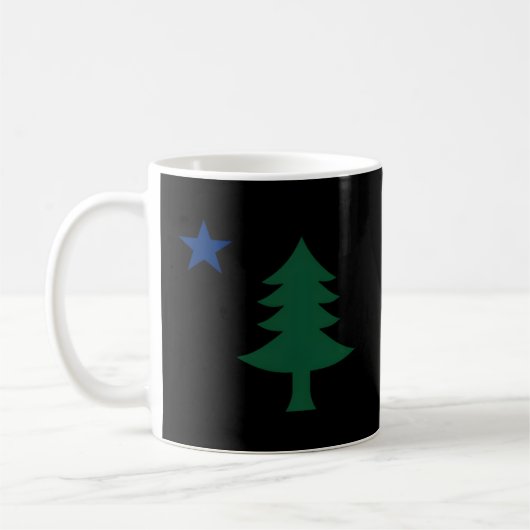 Mug Ancien Premier Drapeau De Maine E Tree Et Étoile 1 (Gauche)