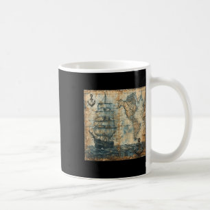 Mug Ancienne carte nautique vintage bateau pirate voil