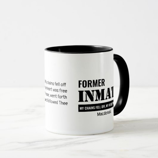 Mug Ancienne prison INMATE Christian Hymn (Devant droit)